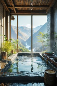 Scenic Soak: Private Onsen in a Ryokan with Canyon Views Onsen Style Bathroom, Onsen Bathroom, Ryokan Interior, Japan Ryokan, Ryokan Japan, Japan Hotels, Private Onsen, Japan Onsen, Japan Vibes