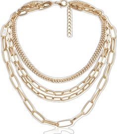 Layered Necklace Gold, Chunky Necklaces, Gold Necklace Layered, Chunky Necklace, Necklaces For Women, Layered Necklace, Multi Layering, Layered Necklaces, Gold Chain