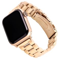 WITHit Stainless Steel Link Band for 38/40/41mm Apple Watch - Gold Apple Watch Wristbands, Apple Watches, Influencers Fashion, Apple Watch Band, Bold Fashion, Apple Watch Bands, Gold Watch, Link Bracelets, Gold Finish