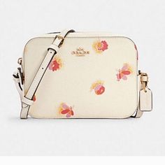 Coach, Leather, Zip Closure, Chalk Multi Color, Mini Size Designer White Shoulder Bag For Spring, Coach Camera Bag, Mini Camera, Crossbody Wallet, Coach Crossbody Bag, Best Bags, Satchel Purse, Mini Purse, Coach Leather