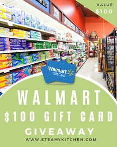 the walmart gift card is on display in a store with shelves full of products