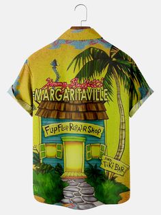 Introducing the Margaritaville Summer Tiki Bar Revelry Holiday Hawaiian Shirt, the ultimate embodiment of tropical paradise and laid-back island vibes. Get ready to transport yourself to a sun-soaked beach with every wear, as this shirt brings the essence of Margaritaville right to your wardrobe. Designed with meticulous attention to detail, this Hawaiian shirt showcases vibrant and captivating prints that capture the spirit of summer. The eye-catching motifs of swaying palm trees, colorful hibi Island Vibes, Coconut Tree, Hawaiian Style, Tropical Vacation, Tiki Bar, Plus Size Shorts, Mens Plus Size, Tropical Paradise, Love Symbols