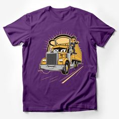 Cartoon Truck Driver T-Shirt, Kids Fun Transportation Tee, Boys Graphic Dump Truck Shirt, Yellow Truck Illustration Apparel Male T-Shirt Custom graphic T-Shirt.Customize your color Cartoon Truck, Truck Illustration, Yellow Truck, Truck Shirt, Cartoon Tops, Fox Shirt, Truck Shirts, Space Shirts, Dance Shirts