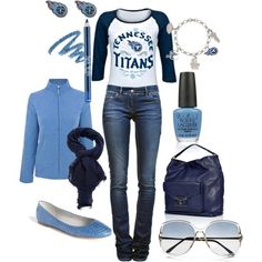 Womens Titans Fashion. Football Game Attire, Football Mom Outfit, Tailgate Outfit, Football Game Outfit, Football Fashion, Adorable Outfits, Gaming Clothes