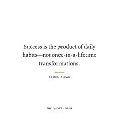 a quote from james clear on success