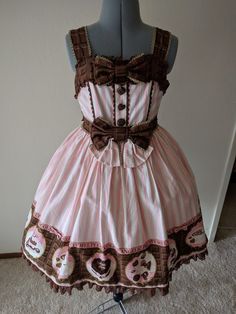 Chocogirl Outfits, Choco Girl Outfits, Choco Outfits, Dessert Outfit, Liz Lisa Dress, Cute Kawaii Outfits, Neapolitan Ice Cream, Fairy Kei Mini Dress With Ruffles, Country Lolita