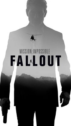 the poster for mission impossible is shown in black and white