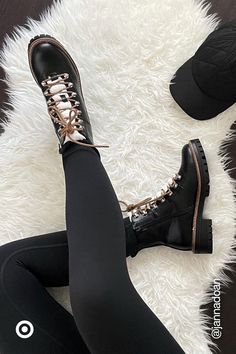 Elevate your winter outfit with a pair of chunky, fur-trimmed boots. They make for the perfect date night look. Ballet Heels, Dr Shoes, Girly Shoes, Aesthetic Shoes, Block Heel Boots, Swag Shoes, Fall Fashion Outfits, Shoe Obsession, Winter Fashion Outfits