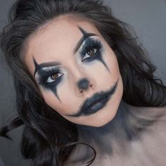 Horror Smink, Makijaż Sugar Skull, Easy Clown Makeup, Carnaval Make-up, Halloween Make-up Looks, Holloween Makeup