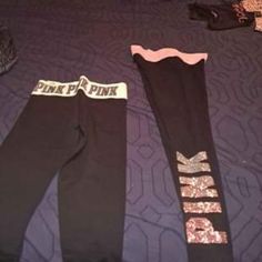 Brand New Never Worn Victoria Secret Flared Leggings, Fitted Victoria's Secret Pink Bottoms, Victroia Secret Leggings, Victoria's Secret Pink Pants, Black Mesh Leggings, Victoria Secret Leggings Pink, Vs Pink Leggings, Pink Yoga Pants, Tie Dye Leggings