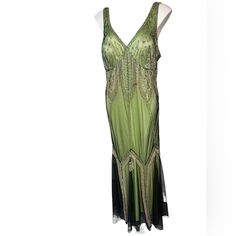 Fabulous Mesh Beaded Gown Great For Holiday Parties And Halloween Party Attire No Tags Measures As 14 Pit To Pit 21” Waist 19.5 Length 59” S 17 Halloween Party Attire, Marina Dress, 1930 Fashion, Maxi Gown Dress, Beaded Gown, Maxi Gowns, Beaded Dress, Vintage Dresses, Maxi Dress