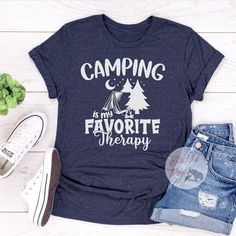 Funny camping shirts make awesome gifts for the adventurer in your life. From our happy camper t-shirt to the cool campfire tees, camp shirts are perfect for people who love to camp. Funny Camping Shirts, Camping Necessities, Camping Shirts Funny, Camp Shirts, Camping Shirts, Camping Needs, Camping Tee, Funny Camping, Camping Lovers