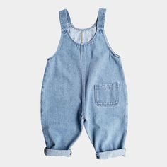 The Simple Folk "The Oversized Denim Dungaree" classic denim overalls  Square neckline Sleeveless Adjustable button straps Slip pockets at sides  Patch pocket at back  Oversized fit Organic cotton Made in Portugal The Simple Folk, Denim Dungaree, Pajama Outfits, Diy Vetement, Baby Fits, Baby Sewing, Colored Denim, Light Denim