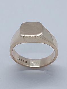 "Welcome to my shop! This stunning signet ring has been made from scratch in solid 10K Yellow Gold. Great for any occasion! Treat your-self or buy it for the special person in your life! I can resize this ring at no extra cost and will ship it to you in an elegant gift box. This ring can be engraved with your initials upon request or a custom made message can be added to the inside of the ring.  Ring Measurements: Ring Weights: 7.4 Grams Face of the Ring is 10.35 mm x 9.75 mm  Ring Band: 5.0 mm Men Signet Ring, Signet Ring Women, Signet Ring Gold, Signet Rings Women, Under Lock And Key, Signet Ring Men, Personalized Ring, Ring Mens, Ring Men