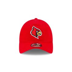 The Louisville Cardinals 9TWENTY Adjustable Cap features an embroidered Cardinals logo at the front panels with a matching New Era Flag at the left-wear side and an adjustable D-Ring closure at the rear. Adjustable Hats With Logo Patch For Game Day, Adjustable Team Logo Cap, Casual College Hats With Logo Patch, Collegiate Adjustable Hats With Logo Patch, Adjustable Collegiate Hat With Logo Patch, Adjustable Team-colored Casual Hats, Casual Flat Bill Hats With Team Logo, Casual Adjustable Team-colored Hats, Adjustable Team Logo Baseball Cap With Curved Brim