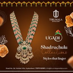 The Shadruchulu jewellery collection was inspired by the sweet tastes of Ugadi, the Telugu New Year, and is a must-have for any holiday ensemble. Each item is crafted with intricate patterns that honour our diverse cultural heritage. There is something for everyone, from necklaces to earrings, wristbands to rings.
#tirumalajewellers #tmj #Ugadi #TeluguNewYear #UgadiPachadi #NeemFlowers #MangoLeaves #JaggeryFlavor #ShadruchuluJewelry #TraditionalAttire #Celebration #NewBeginnings #Renewal Telugu New Year, Traditional Attire, Sweet Taste, Wristbands, Cultural Heritage, Intricate Patterns, Jewellery Collection, The Sweet