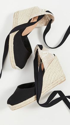 Castaner Carina Wedge Espadrilles | SHOPBOP Summer Espadrilles With Textured Sole And Ankle Strap, Summer Espadrille Wedge Sandals With Textured Sole, Ankle Strap Wedge Sandals With Rubber Sole For Summer, Summer Wedge Sandals With Ankle Strap And Rubber Sole, Summer Lace-up Espadrilles With Branded Insole, Beach Wedge Heel Espadrilles With Rubber Sole, Vacation Wedge Heel Sandals With Rubber Sole, Vacation Wedge Sandals With Rubber Sole, Summer Espadrilles With Wrapped Heel And Round Toe