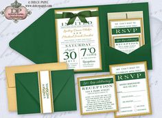 the green and gold wedding suite is ready to be shipped