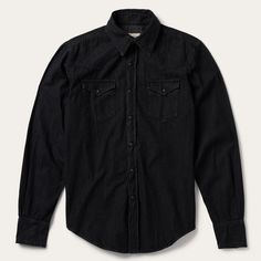 Black Classic Long Sleeve Pre-washed Shirt, Classic Dark Wash Cotton Tops, Classic Relaxed Fit Pre-washed Shirt, Black Washed Relaxed Fit Shirt, Black Relaxed Fit Washed Shirt, Relaxed Fit Black Washed Shirt, Classic Pre-washed Button-up Shirt, Washed Black Relaxed Fit Cotton Shirt, Washed Black Cotton Shirt With Relaxed Fit