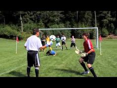 a group of people playing soccer on a field