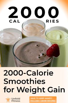 an advertisement for a smoothie drink called 200 calorie smoothies for weight gain