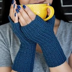 Stretchy Fingerless Gloves | KnitPicks.com Knitting Fingerless Gloves, Crochet Fingerless Gloves Free Pattern, Easy Knit Hat