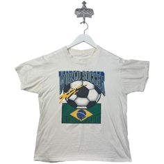 Recommended size: Large  No signs of discoloration/fading   Mint Condition  ★ Era: 1990s MEASUREMENTS: Pit to Pit: 21.3 in Top to Bottom: 24.4 in Brazil Tee, Soccer Conditioning, Fancy Dresses, Mint Condition, Brazil, Outfit Ideas, Soccer, Adult Outfits, Tops & Tees