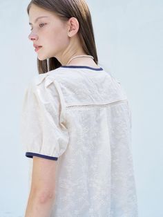 This is a feminine and casual top by ANEDIT that is made out of high quality and sturdy material. With distinctive mood of the design and comfortable wear, you can style it for your casual daily outfit.- Tuck pleat and shirring on the sleeve- Scalloop embroidery on the hem- Trendy and casual mood Casual Pintuck Short Sleeve Tops, Casual Short Sleeve Tops With Pintucks, Cotton Tops With Pintucks And Relaxed Fit, Cotton Tops With Pintucks For Daywear, Relaxed Fit Cotton Tops With Pintucks, Feminine Cotton Embroidered Top, Short Sleeve Tops With Pintucks For Daywear, Feminine Cotton Embroidered Top For Daywear, Cotton Workwear Tops With Pintucks