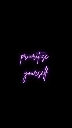 a purple neon sign that says, prontoise yourself