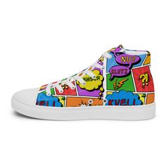 Yiddish Comics Women’s high top canvas shoes | Cool Jewish Stuff High-top Sneakers With Letter Print For Streetwear, High-top Canvas Sneakers With Graphic Print, Canvas High-top Sneakers With Graphic Print, High-top Cotton Sneakers With Graphic Print, High-top Graphic Canvas Shoes For Streetwear, Casual High-top Canvas Sneakers With Graphic Print, High-top Canvas Shoes With Graphic Print, High-top Sneakers With Graphic Print, Custom High-top Sneakers With Graphic Print And White Sole