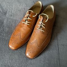 Brand New Just Tried On, Comes With Box (Top Is Missing) No Flaws On The Item Overall 10/10 Very Near Deadstock Classic Orange Leather Shoes For Formal Occasions, Cognac Wingtip Dress Shoes For Office, Orange Wingtip Leather Shoes For Formal, Orange Leather Formal Shoes With Round Toe, Formal Orange Leather Shoes With Round Toe, Orange Wingtip Leather Shoes With Brogue Detailing, Orange Brogue Wingtip Leather Shoes, Box Tops, Leather Dress Shoes