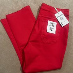 Nwt Size 10 Charlie B Capris. Beautiful Cherry Red Color. These Would Be Perfect For Summer! Smoke Free And Pet Free Home. Stretchy Twill 5 Pockets Raw Edge Hem Mid-Rise Waist Asymmetrical Leg Opening Bootcut Leg Cropped Pant Red Wide Leg Jeans For Work, Chic High Waist Red Jeans, Chic Red High Waist Jeans, Chic Red High-waist Jeans, Red Straight Leg Jeans For Work, Chic Red Straight Leg Bottoms, Red High Waist Jeans For Work, High Waist Red Jeans For Work, Red Stretch Wide Leg Jeans