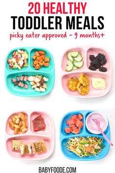 healthy toddler meals with text overlay that reads 20 healthy toddler meals