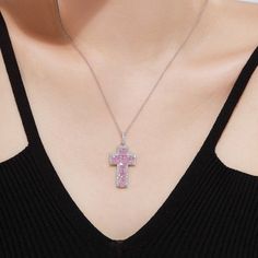 Have you been looking for the perfect sparkly cross necklace? Our Icy Cross Necklace is made with high quality premium materials and stones. So it will sparkle all day long. Material: Full Sterling Silver 925Length: 45CM+5CMColor: Pink or Silver Tarnish Free Hypoallergenic Glazd Pouch with every order Free US shipping Easy Exchange & Return policy PRODUCT INFOThis ring is made of Full Sterling Silver 925 material, not just plated. We added rhodium plating and our organic coating. This means the Diamond White Crystal Cross Necklace, Diamond Cross Jewelry With Rhinestones, Cross-shaped Diamond Jewelry With Rhinestones, White Gold Crystal Cross Pendant Necklace, Crystal Cross Clavicle Chain Jewelry, Crystal Clavicle Chain With Cross Shape, Crystal Cross Clavicle Chain, Crystal Cross Pendant Necklace With Bling, Diamond White Crystal Cross Pendant Necklace