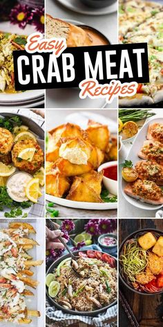 easy crab meat recipes collage