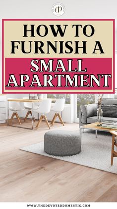 Learn how to furnish a small apartment in 15 easy steps, with the MOST genius small apartment furniture ideas for every room of your studio / one bedroom apartment! Small Apartment Table, Organization Ideas Apartment, Kitchen Apartment Ideas, Modern Outdoor Seating Area, Living Room Apartment Ideas, Apartment Storage Ideas, Apartment Organization Ideas