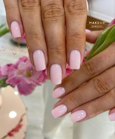 Short Pink Nails, Squoval Nails, Pink Gel Nails, Sassy Nails, More Clients, Pink Acrylic Nails, Neutral Nails, Dream Nails, Fire Nails