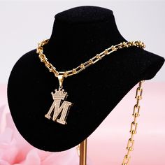 Material: Copper. Color: Gold. Chain Length: 14",16",18",20",22". Process: Gold Plated. Recipient: Women, Mom, Men, Wife, Girl Friend, Children. Product Type: Personalized Jewelry. Gift Type: Crown Necklace. Occasions: Valentine's Day, Mother's Day, Christmas, Birthday, etc. Necklace Type: Name Necklace. Brand: Silviax Jewelry. Item: 2023NE0307. Gold Metal Name Necklace With Chain, Metal Initial Pendant Chain Necklace, Metal Initial Pendant Necklace For Mother's Day, Mother's Day Metal Initial Pendant Necklaces, Mother's Day Metal Necklaces With Initial Pendant, Mother's Day Metal Initial Pendant Necklace, Lock Chain, Crown Necklace, Paypal Credit Card