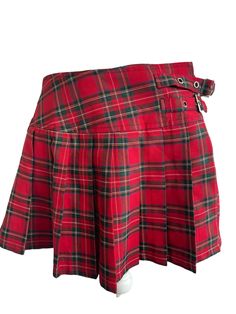 Low waist Y2K tartan red mini pleated skirt , size L . Waist 84 cm , length 34 cm Plaid Pleated Short Skort, Plaid Mini Skort For School Uniform, Plaid Mini Skirt Skort For School Uniform, Plaid Pleated Skort, Y2k Style Pleated Mini Skirt For School, Red Mini Length Bottoms For School, Scottish Style Fitted Skirt For School, Scottish Fitted Skirt For School, Fitted Scottish Skirt For School