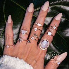 14kt Rose Gold Vermeil Moonstone Ring - Iconic Delta Moonstone Rings, Rosé Gold, Sns Nails, Moon Magic, Moonstone Jewelry, Moonstone Ring, Diamond Crystal, Moon Stone, Leather Necklace