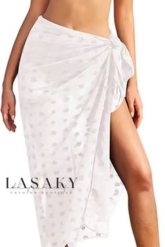 Lasaky - Stylish Chiffon Sun Protection Cover-Up Dress with Versatile Wear Options for the Beach Beach Skirt Wrap Cover Up Long, Swimsuit Coverups, White Cover Up, Swimsuit Cover Up Dress, Beach Bathing Suits, Bathing Suit Cover, Bathing Suit Covers, Bathing Suit Cover Up, Dress Shirt Sleeves