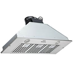 an exhaust hood with the light on it's side and no fan in front