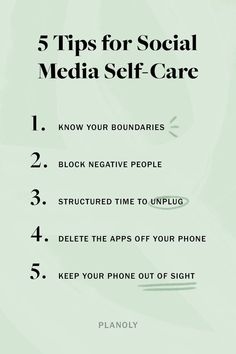 the five tips for social media self care