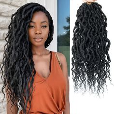 PRICES MAY VARY. Faux Locs Crochet Hair 18 Inch: Faux Locs Crochet Hair,Goddess Locs Crochet Hair, Crochet Locs, Faux locs Hair,Goddess Faux Locs, Crochet Hair Pre Looped,Crochet Hair for Women,Crochet Braids,Curly Rochet Hair,Locs Crochet Hair,Synthetic Hair Extensions. Soft Locs:Flexible Goddess Locs Crochet Hair For Black Women, Natural Looking Crochet Locs With Curly Ends, Bouncy, Cute, Fashionable But Daily Crochet Hair, Water Friendly, Skin Friendly, Easily Customize Your Vacation Look And Crochet Hair Curly, Pre Looped Crochet Hair, Box Braids Pictures, Faux Locs Crochet, Synthetic Braiding Hair, Crochet Dreadlocks, Soft Locs, Braiding Hair Extensions