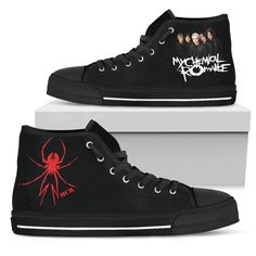 My Chemical Romance Shoes Sneakers Jordans 13, Sneakers 2024, Shoes Design, Vegan Shirt, Yeezy Shoes, My Chemical, Trendy Sneakers, Crocs Shoes, My Chemical Romance