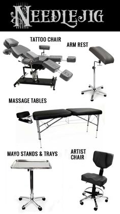 an image of a table and chair with instructions on how to use it for massages