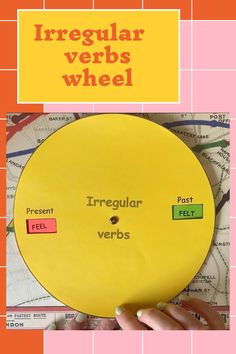 there is a yellow friegular wheel with words on it and the words irregular versus