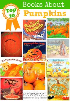 books about pumpkins with the title overlaying it's top ten list