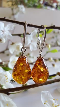 ❤ These beautiful amber drop earrings are made of genuine cognac & green Baltic Amber stones with silver plated details. ❤ Such jewelry is always a perfect gift for every woman and for any occasion. Especially amber stones add luxury and romance to the whole style & make it look more exclusive, because every amber stone is unique. ❤ Earrings with smaller amber diameters - ~ 1.5 x 1 cm (0.67 x 0.32 inches), available colours: light & dark green, lemon, cognac light & cognac dark. ❤ Earrings with Luxury Amber Heirloom Jewelry, Luxury Handmade Amber Gemstones, Luxury Amber Earrings For Anniversary, Luxury Gold Baltic Amber Jewelry, Cheap Amber Beaded Jewelry, Luxury Elegant Amber Necklaces, Amber Teardrop Earrings As A Gift, Amber Teardrop Earrings Gift, Amber Teardrop Drop Earrings For Gift