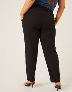 Curve Smooth Woven Joggers Plus Size Bottoms -2020AVE Elastic Waist, Spandex, Plus Size, Elastic, Pants, How To Wear, Black, Trousers